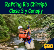 RAFTING RIO CHIRRIPO CLASE 3 Y CANOPY